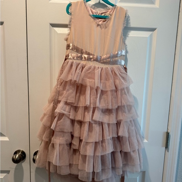 Pink Ruffled Tiered Sundress for Wedding Guest
